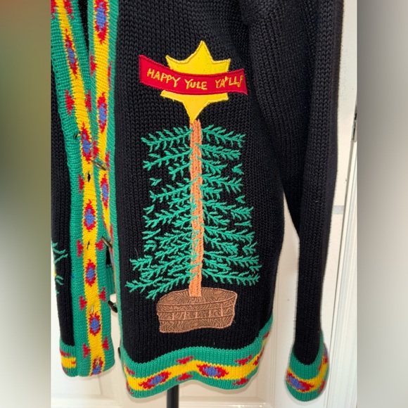 Sharon Young A Yull Yall Vintage holiday/western cardigan Rare find Medium - Picture 9 of 12